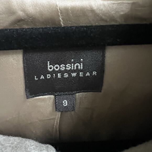 Bossini Women’s Oatmeal Wool Blend Suit Jacket Blazer Sz 9 Full Zip High Neck - Picture 3 of 7